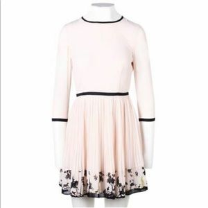 TED BAKER blush pleated dress- size 4